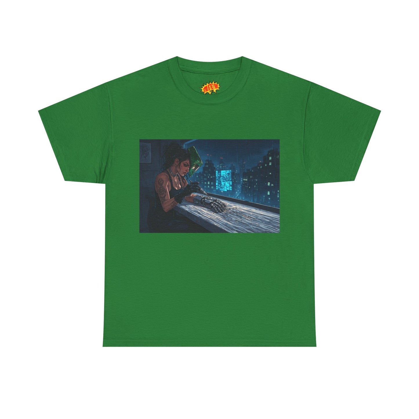 Cyberpunk Women w/Cybernetic Hand Scene T-Shirt *Multiple Colors*