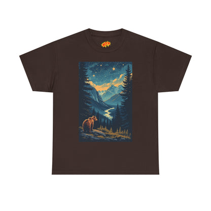 Grizzly Bear Mountain Valley Scene T-Shirt