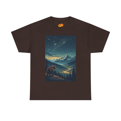 Mountain Bear Aurora Scene T-Shirt