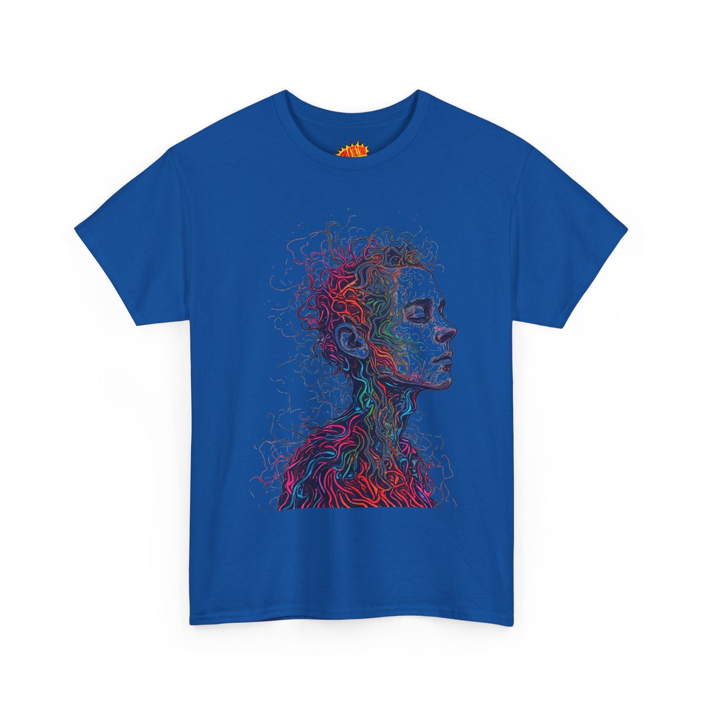 Multicolor Line Drawing Human Graphic Art Tee Shirt *Multiple Colors*