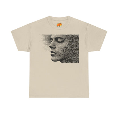 Face Line Drawing Portrait Graphic Art Tee Shirt
