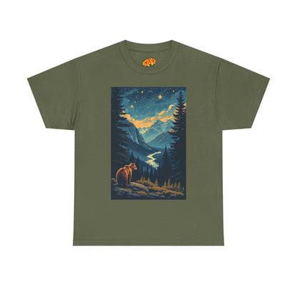 Grizzly Bear Mountain Valley Scene T-Shirt