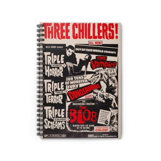 Three Chillers - Vintage Movie Poster Notebook