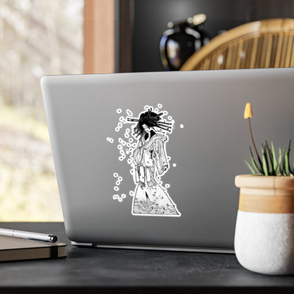 Spirit of the Komachi Cherry Tree Japanese Art Durable Vinyl Decal Sticker
