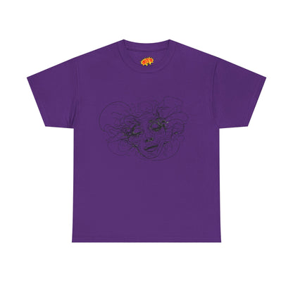 Abstract Face Line Drawing Graphic Art Tee Shirt