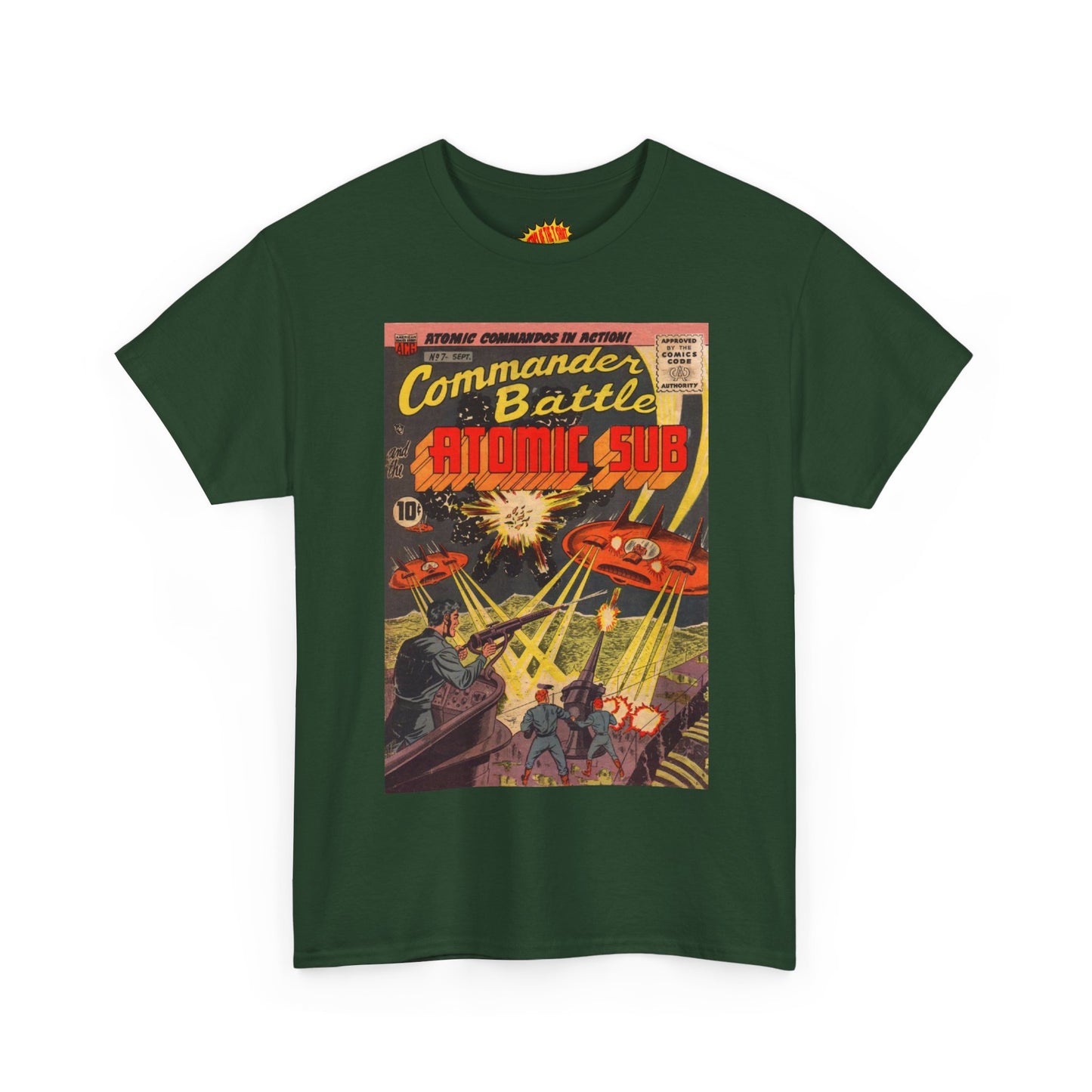 Commander Battle Atomic Sub No. 7 Comic Tee Shirt *Multiple Colors*