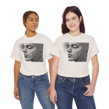 Face Line Drawing Portrait Graphic Art Tee Shirt