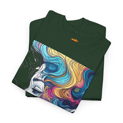 Face w/Color Hair Graphic Art Tee Shirt