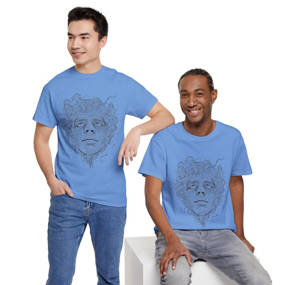 Human Face Line Drawing Graphic Art Tee Shirt