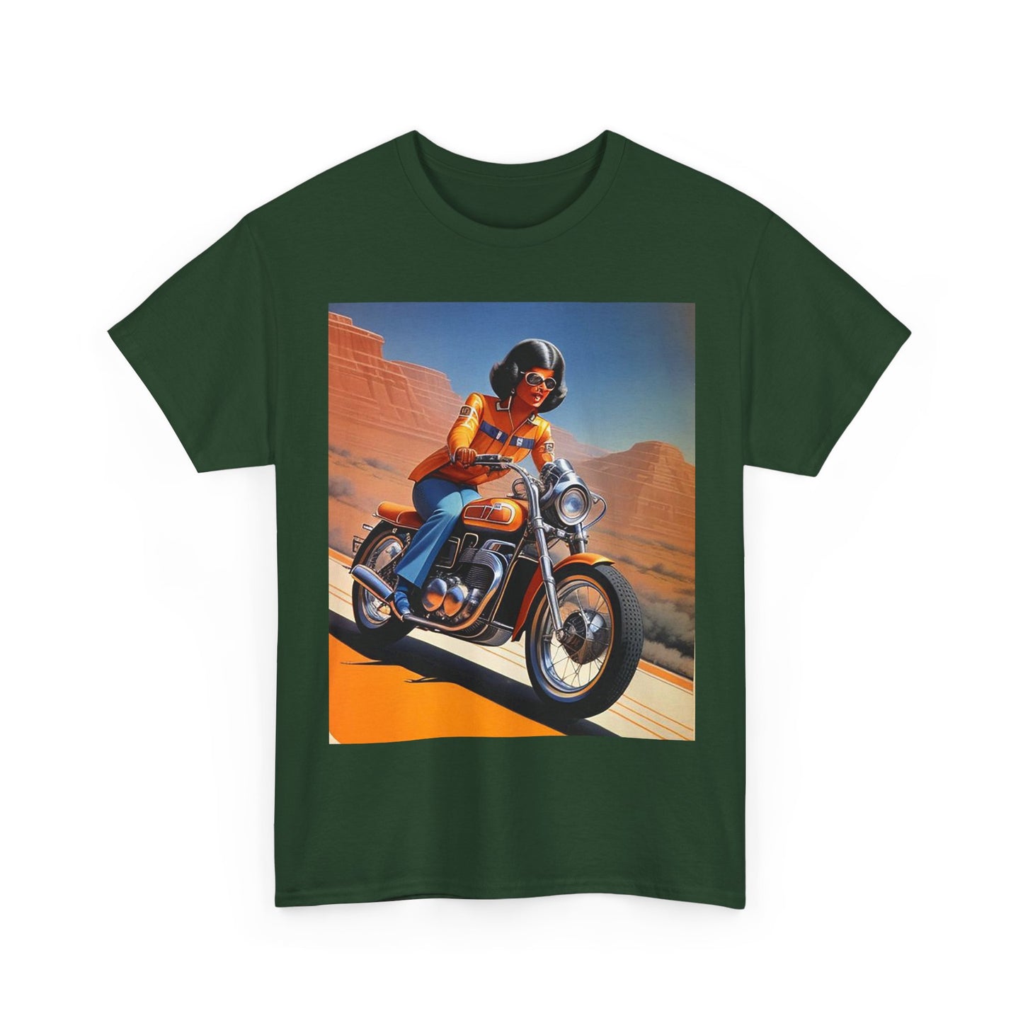 Retro Motorcycle Lady T-Shirt *Multiple Colors*
