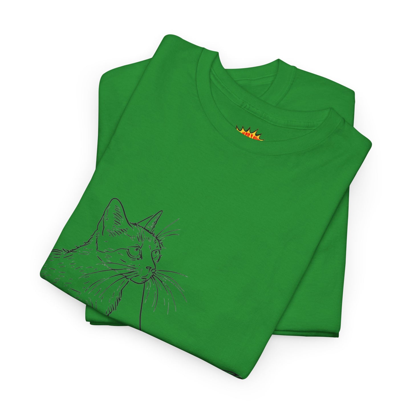 Cat w/Yarn Line Drawing Art Tee Shirt *Multiple Colors*
