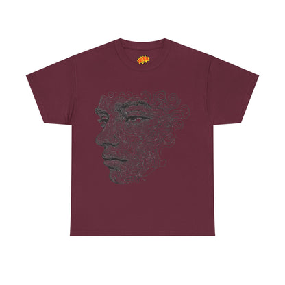 Human Face Silhouette Line Drawing Graphic Art Tee Shirt
