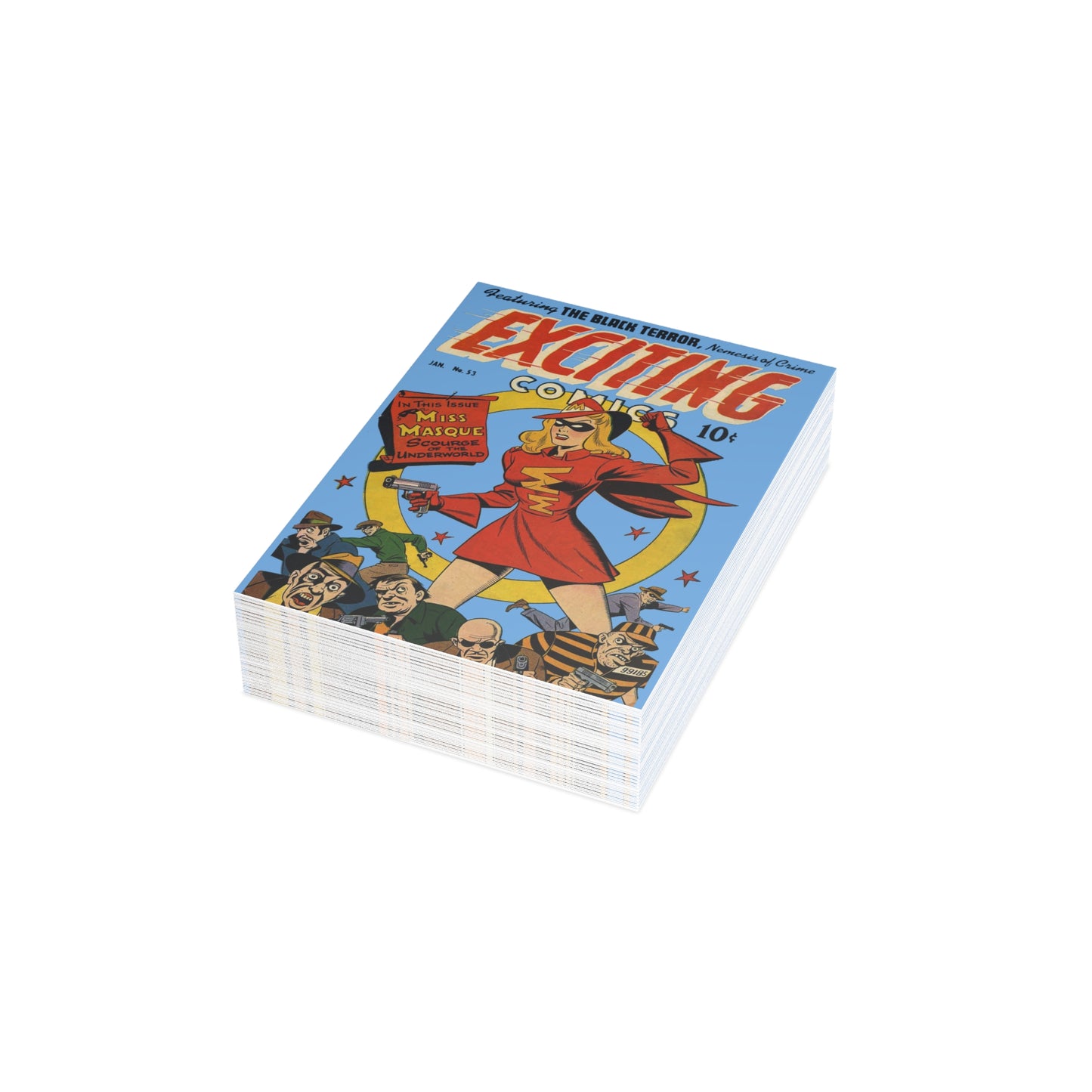 Exciting Comics #53 Feat. Miss Masque Postcards w/Envelopes