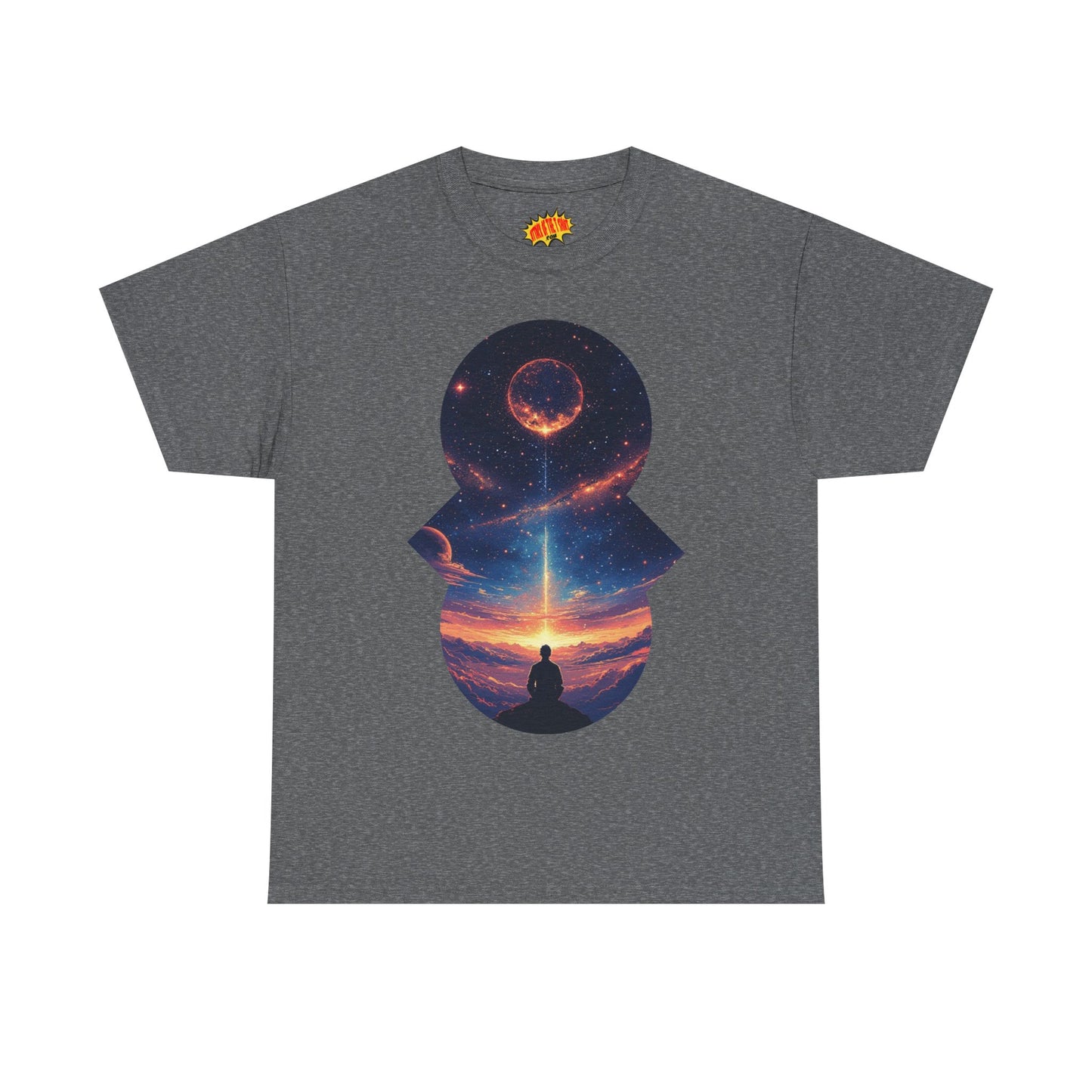 Cosmic Meditation w/Planet Space Graphic Art Tee Shirt *Multiple Colors*
