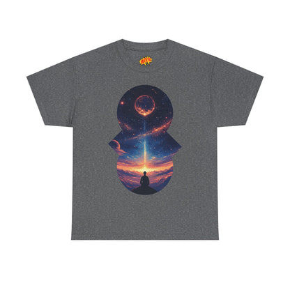 Cosmic Meditation w/Planet Space Graphic Art Tee Shirt