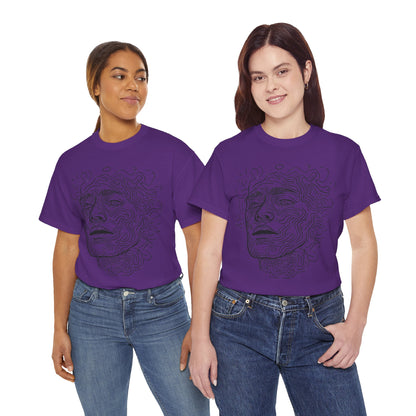 Human Face Line Drawing Portrait Graphic Art Tee Shirt