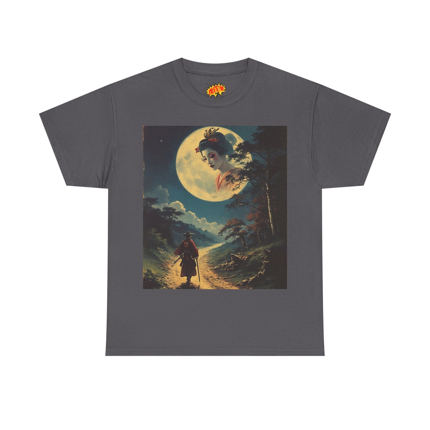 Travelling Samurai w/Full Moon Geisha T-Shirt *Multiple Colors*