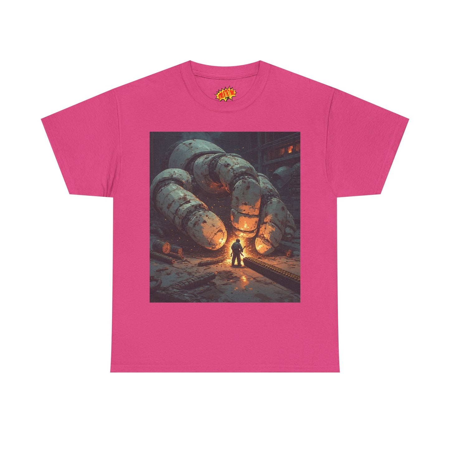 Anime Factory Welder w/Giant Robot Mech Hand T-Shirt *Multiple Colors*