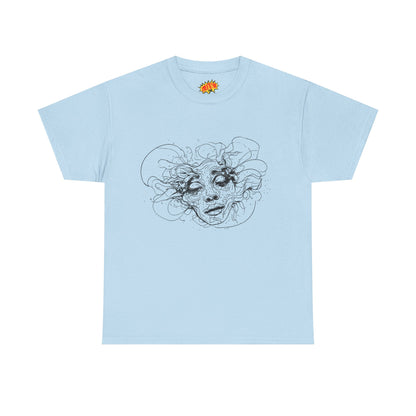 Abstract Face Line Drawing Graphic Art Tee Shirt
