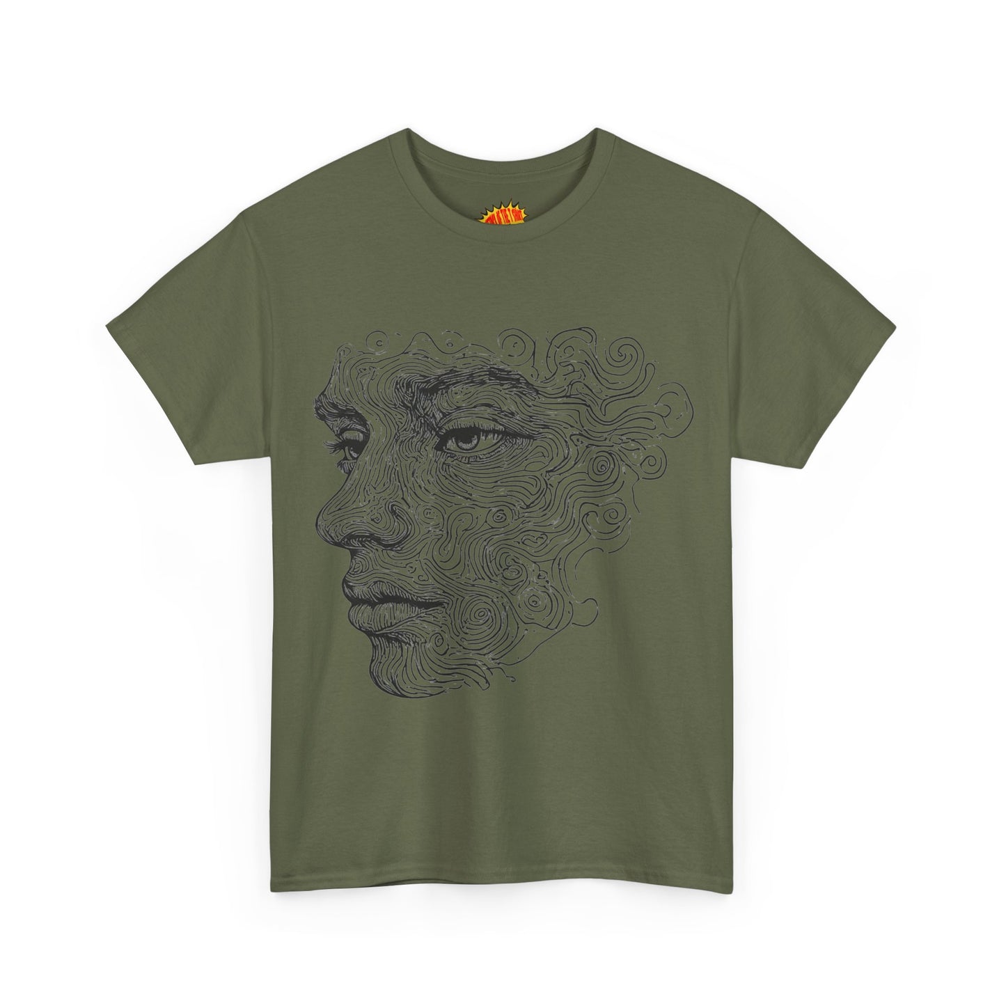 Human Face Silhouette Line Drawing Graphic Art Tee Shirt *Multiple Colors*