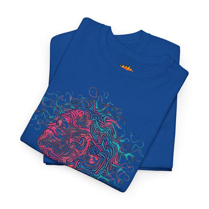 Line Drawing Multicolor Human Graphic Art Tee Shirt