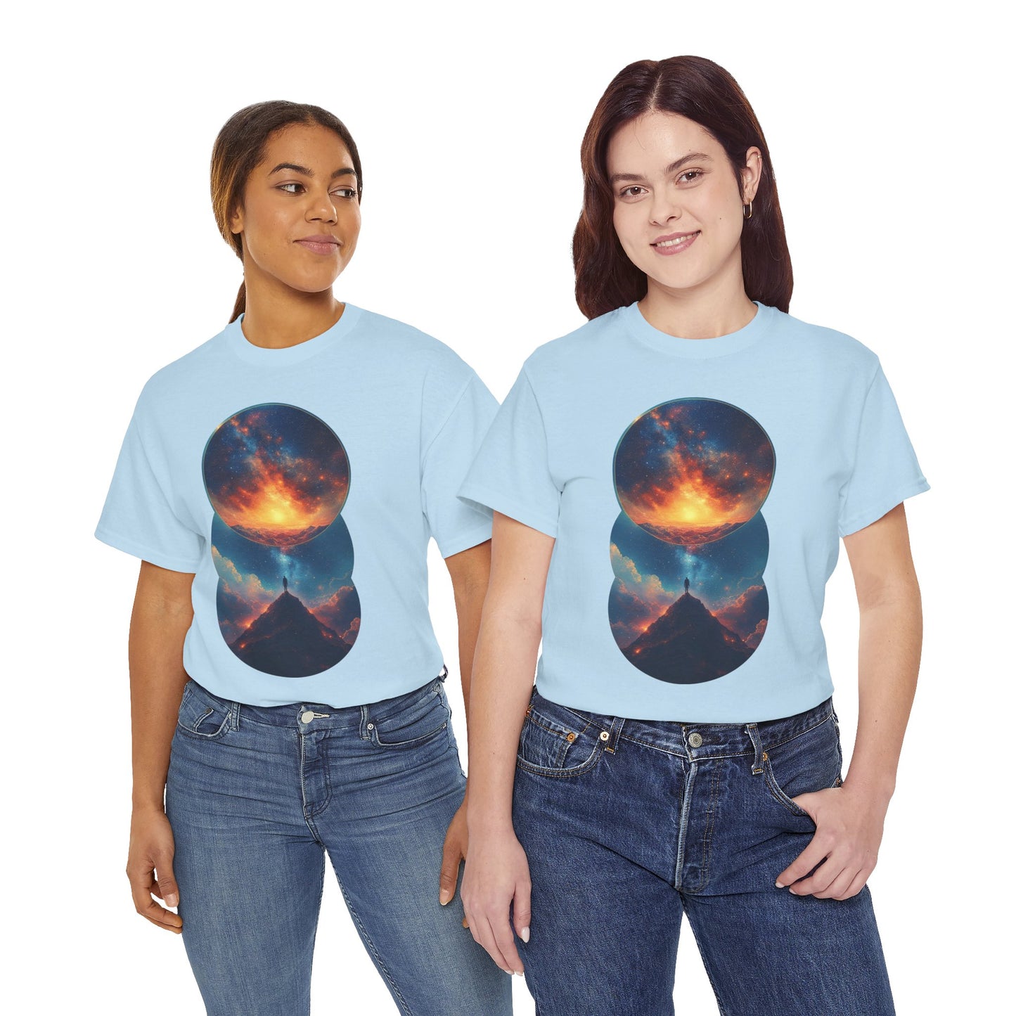 Round Cosmic Galaxy Graphic Art Tee Shirt *Multiple Colors*
