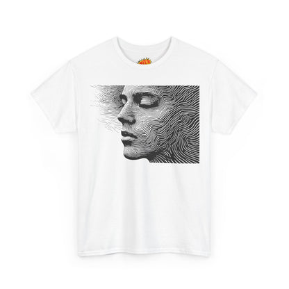 Face Line Drawing Portrait Graphic Art Tee Shirt