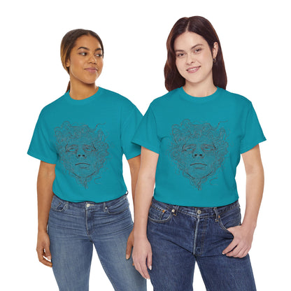 Human Face Line Drawing Graphic Art Tee Shirt