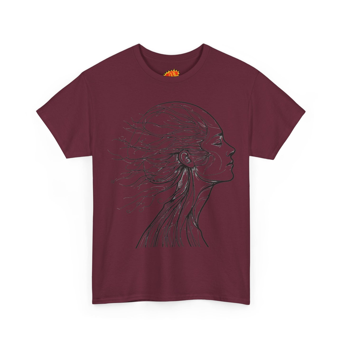 Flowing Line Drawing Face Graphic Art Tee Shirt *Multiple Colors*