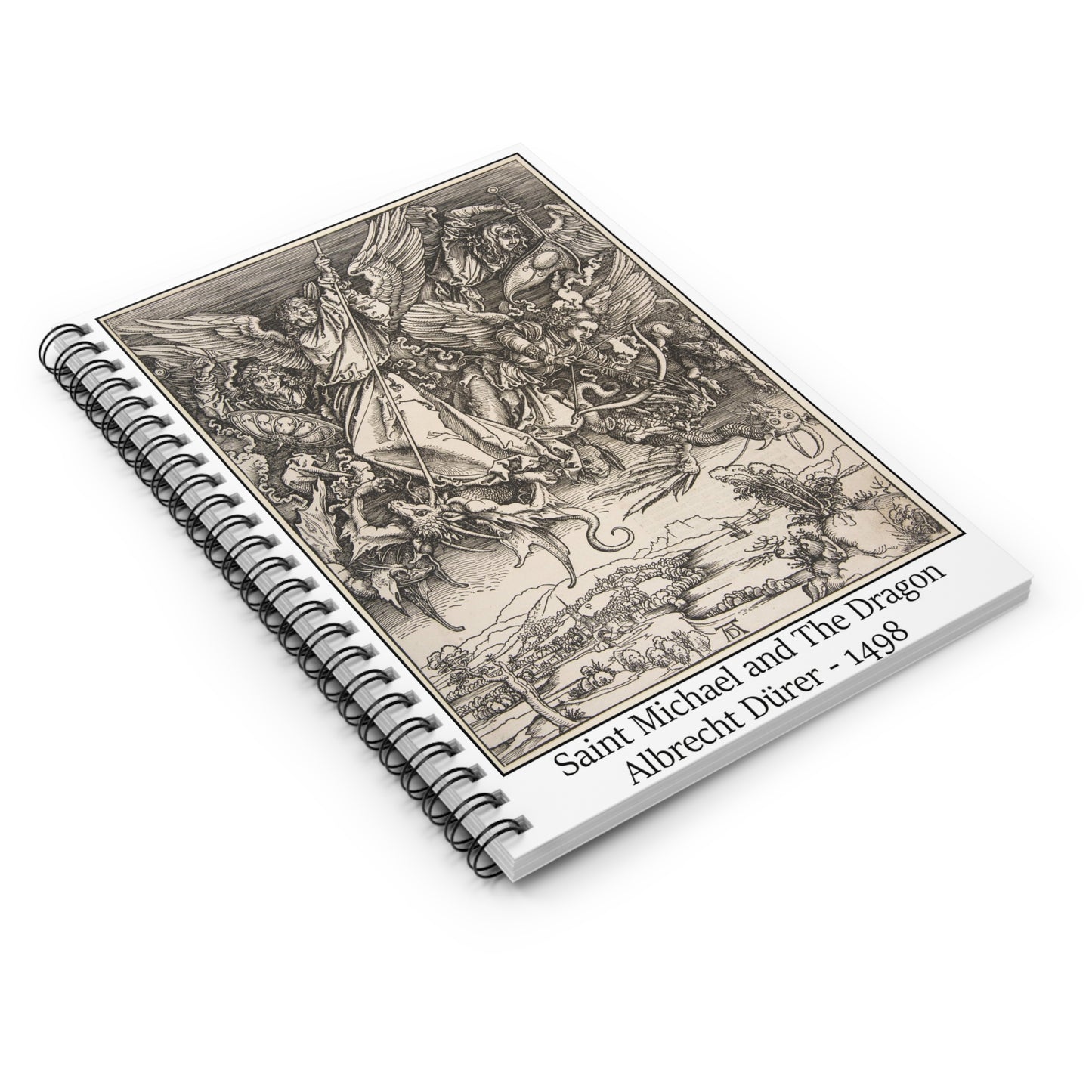 Saint Michael and The Dragon - Albrecht Dürer, 1498. Spiral Notebook