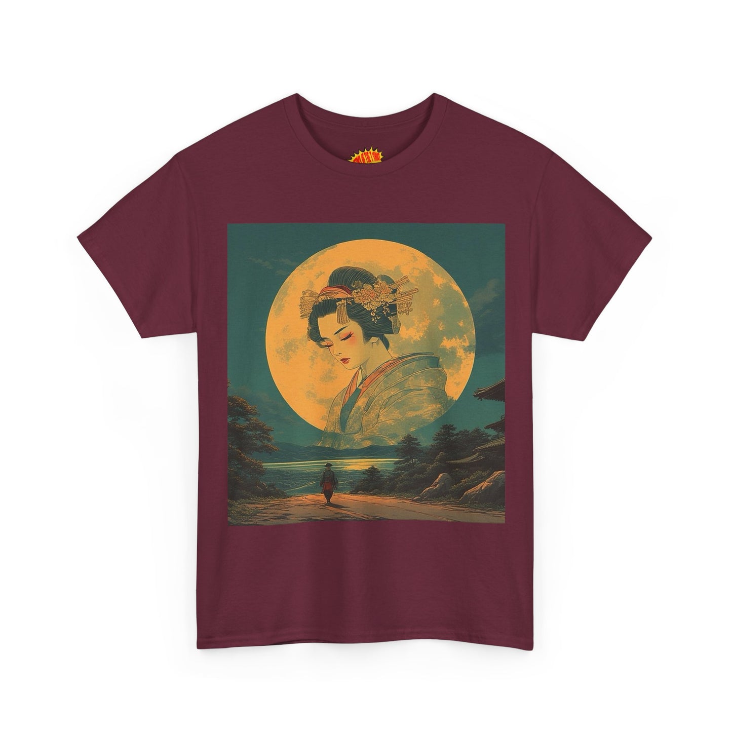 Japanese Geisha Full Moon T-Shirt *Multiple Colors*
