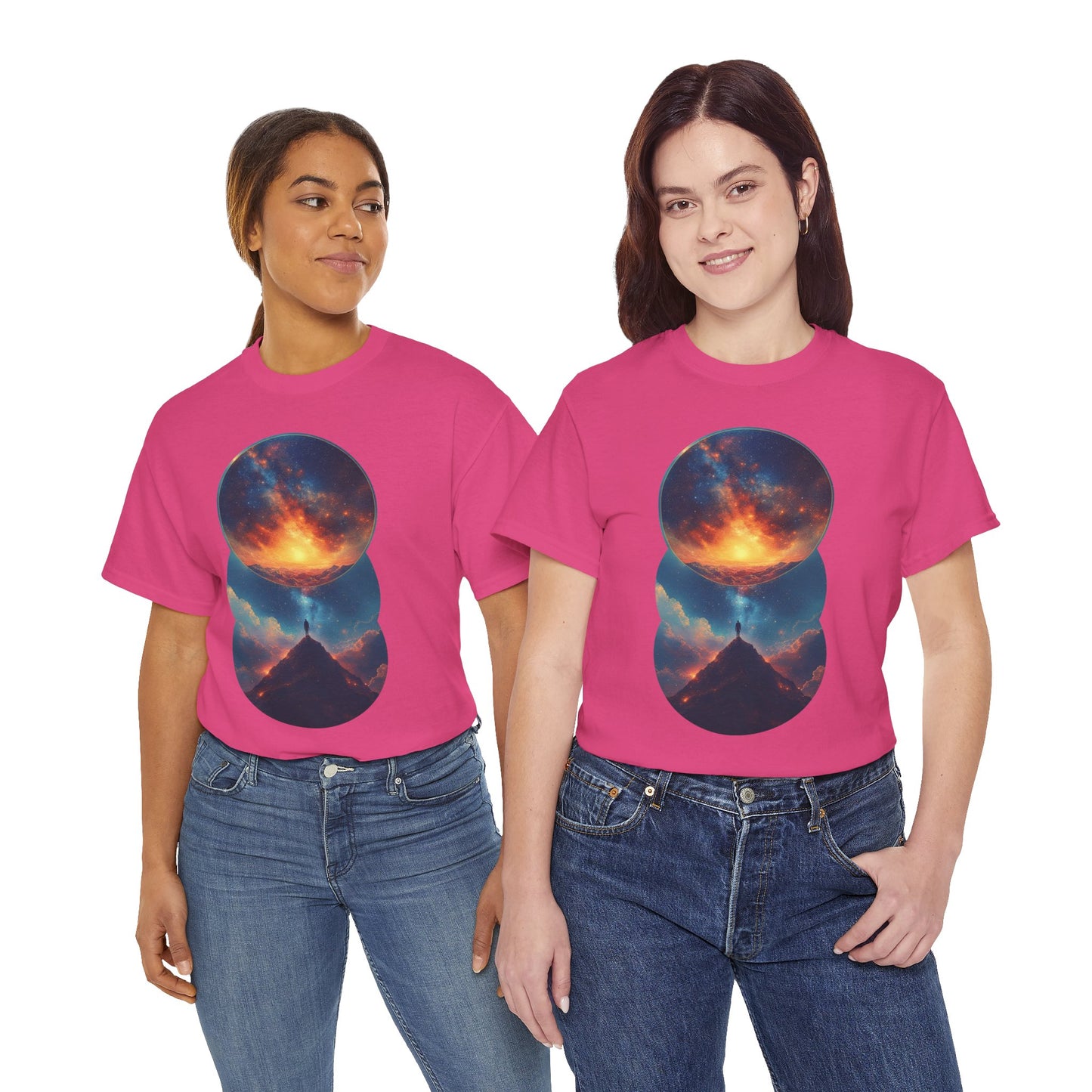 Round Cosmic Galaxy Graphic Art Tee Shirt *Multiple Colors*