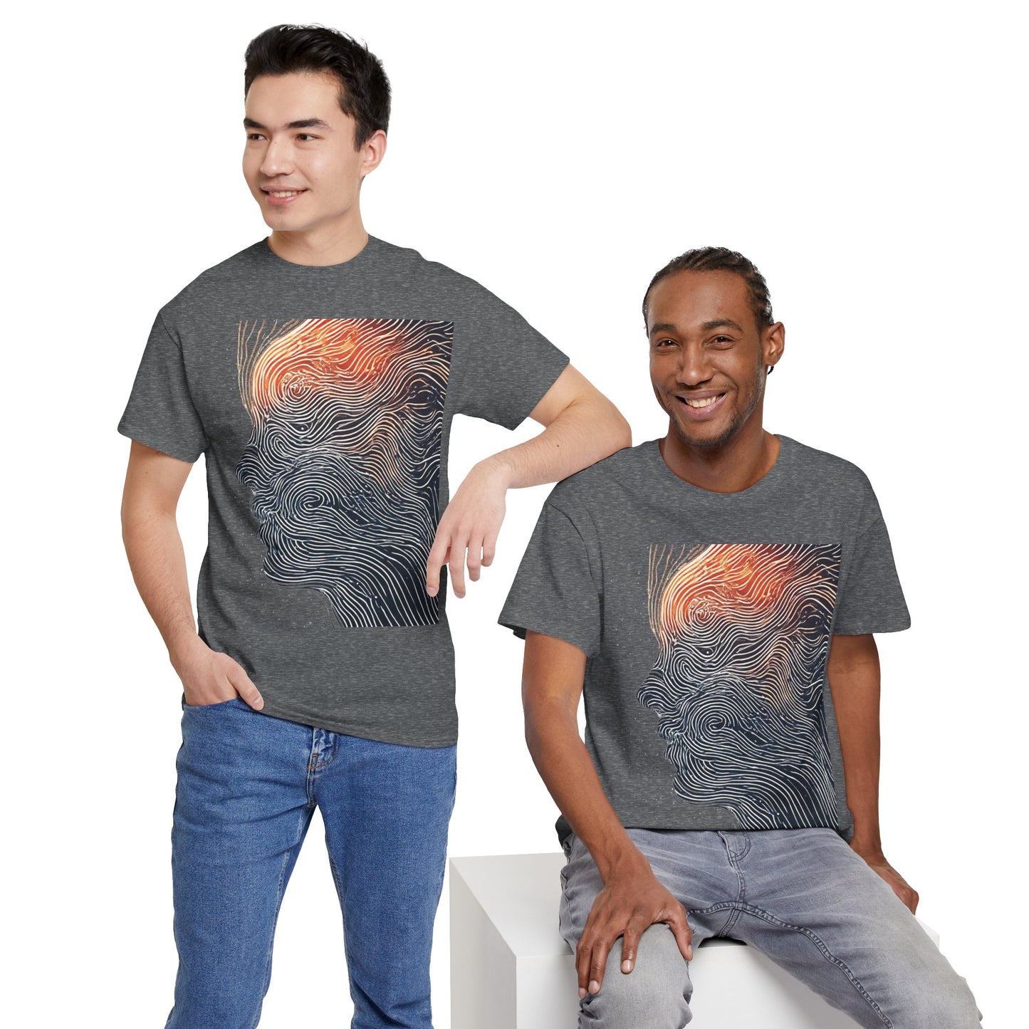 Line Drawing Face Graphic Art Tee Shirt *Multiple Colors*