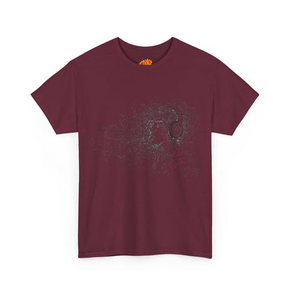 Line Drawing Portrait Graphic Musical Art Tee Shirt