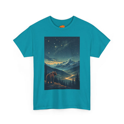 Mountain Bear Aurora Scene T-Shirt