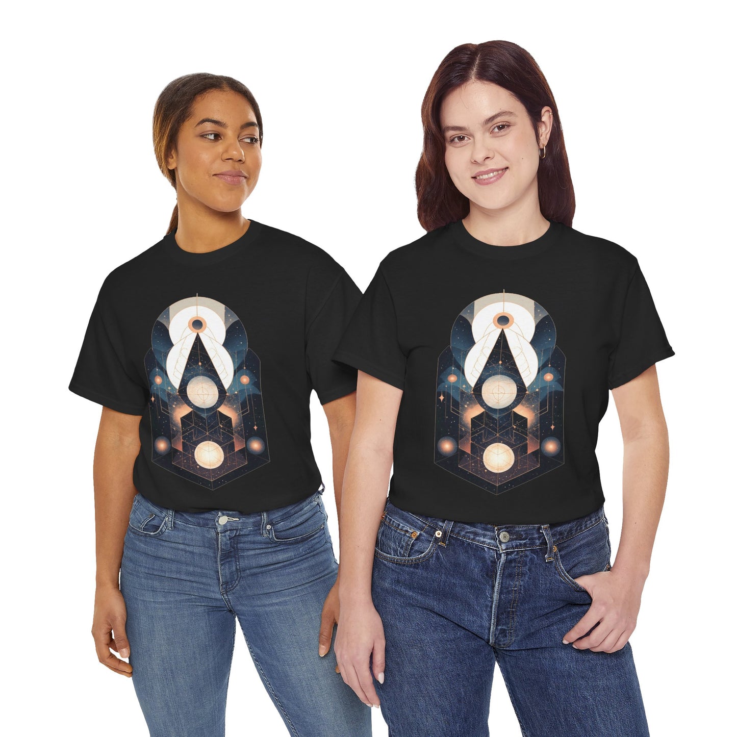 Geometric Space Art Pattern Graphic Tee Shirt *Multiple Colors*