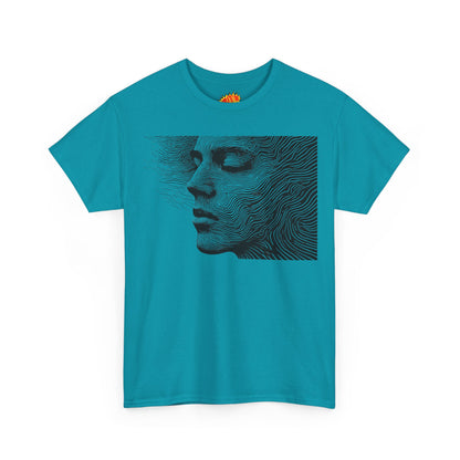 Face Line Drawing Portrait Graphic Art Tee Shirt