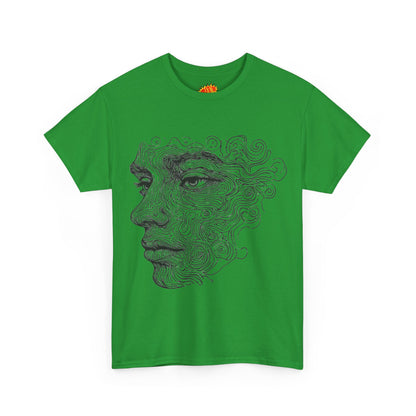 Human Face Silhouette Line Drawing Graphic Art Tee Shirt