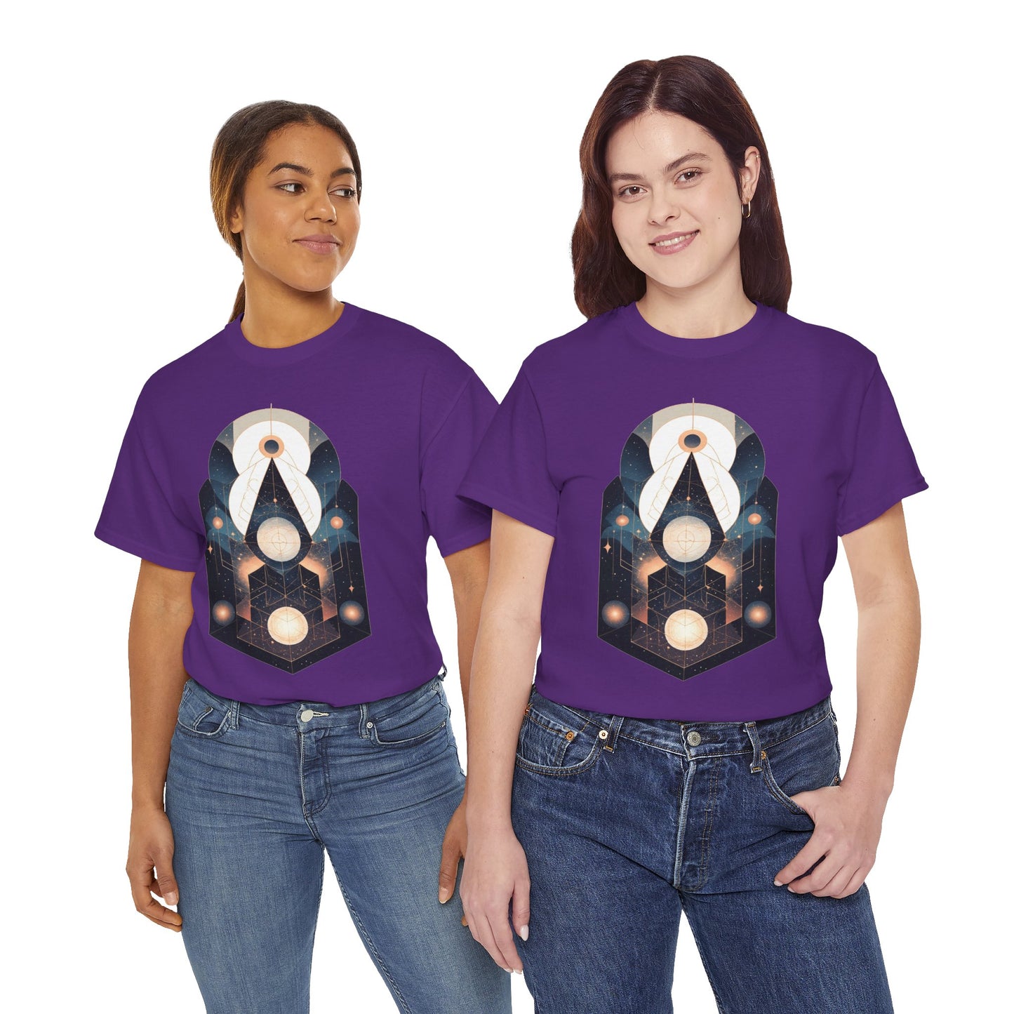 Geometric Space Art Pattern Graphic Tee Shirt *Multiple Colors*