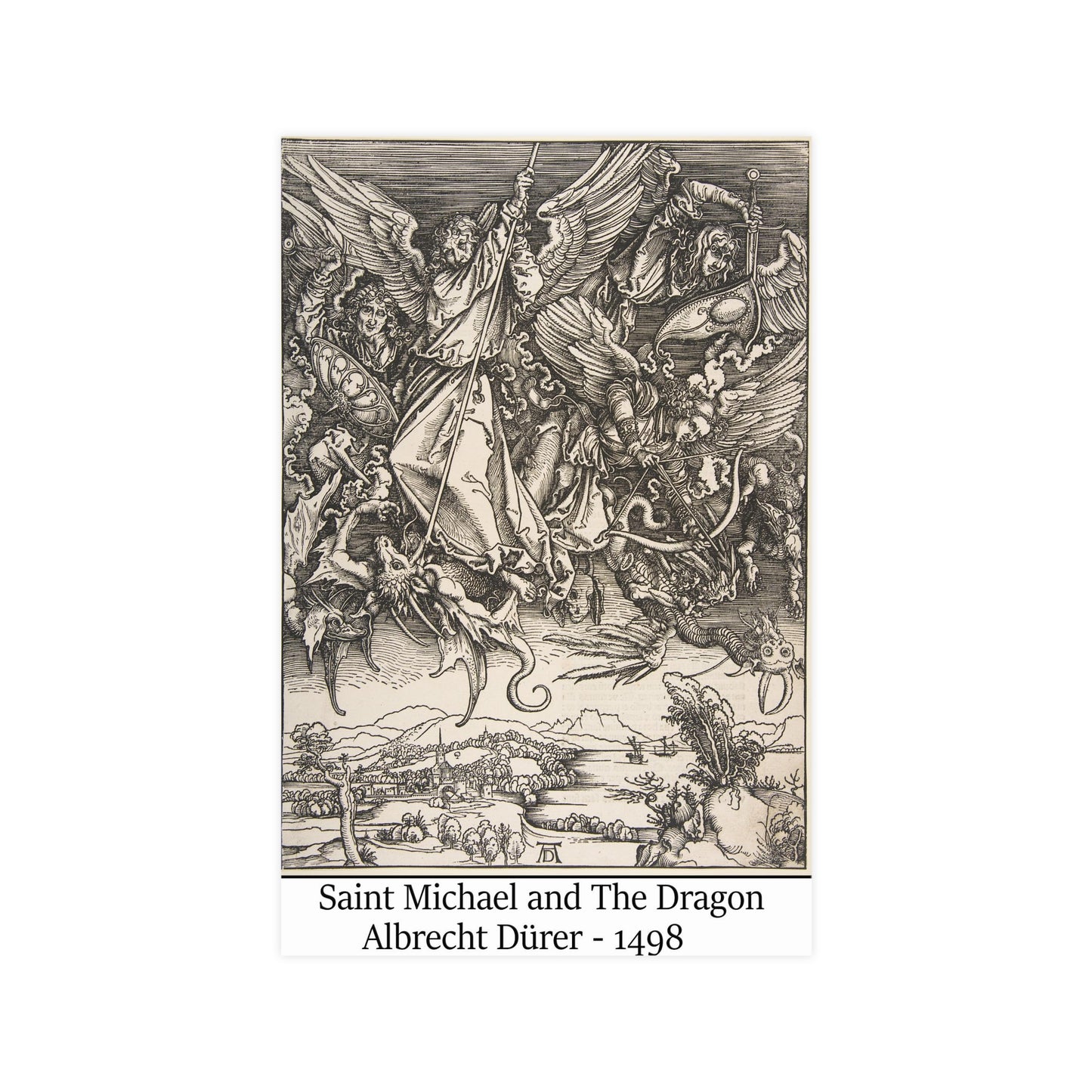 Saint Michael and The Dragon - Albrecht Dürer, 1498