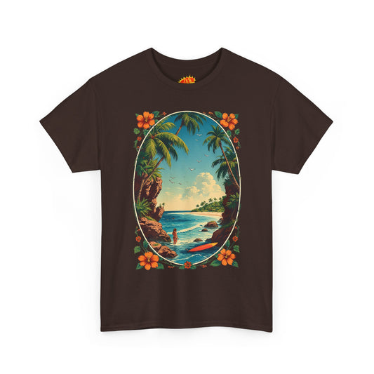Vintage Style Tropical Scene T-Shirt *Multiple Colors*
