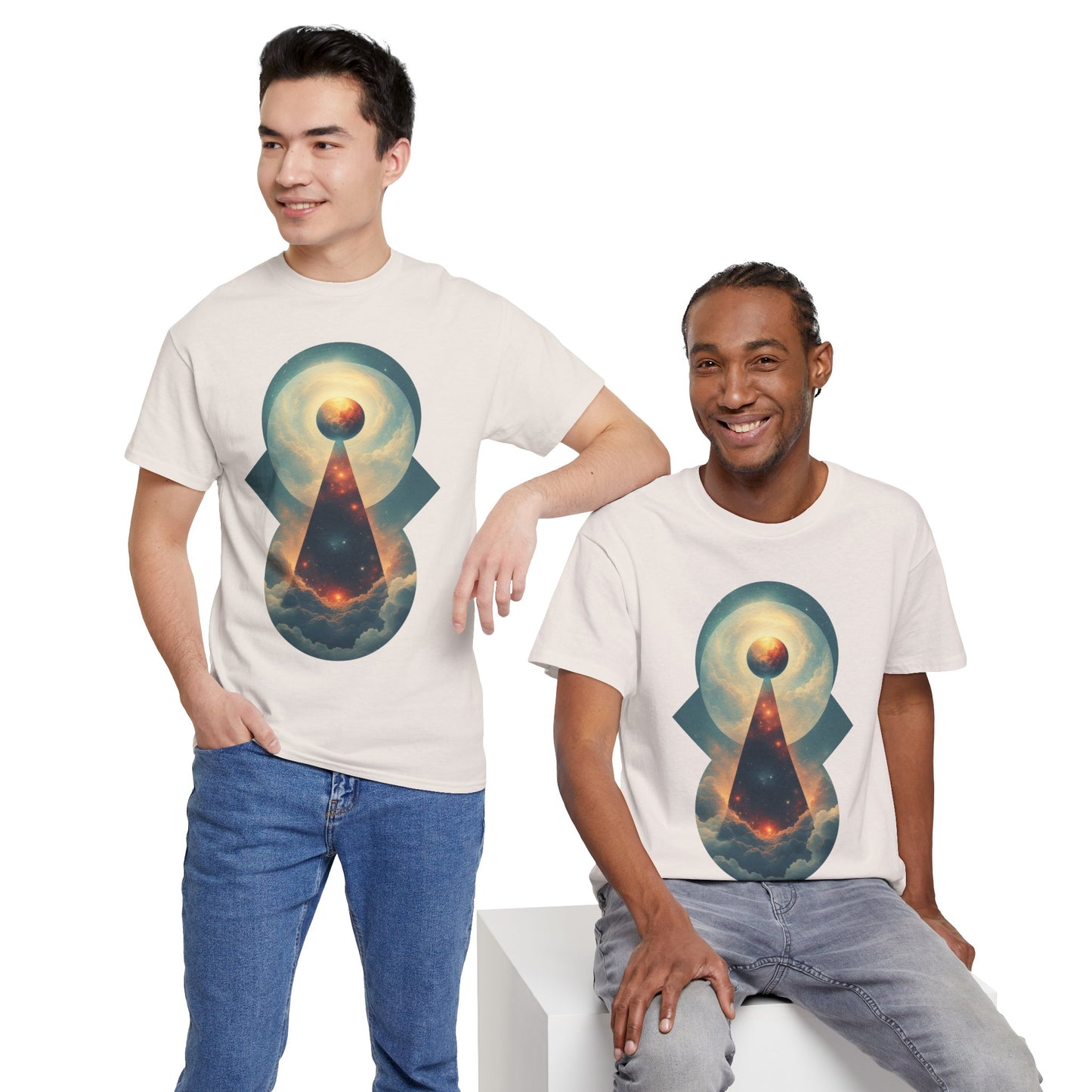 Geometric Galaxy Graphic Space Art Tee Shirt *Multiple Colors*