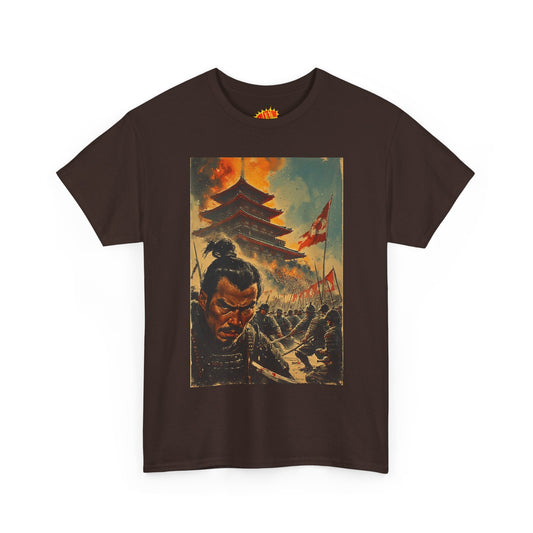 Vintage Style Fiery Pagoda Battle T-Shirt *Multiple Colors*