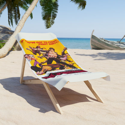 Street Fighter Vintage Movie Poster Beach Towel | Retro Kung-Fu Pop Art