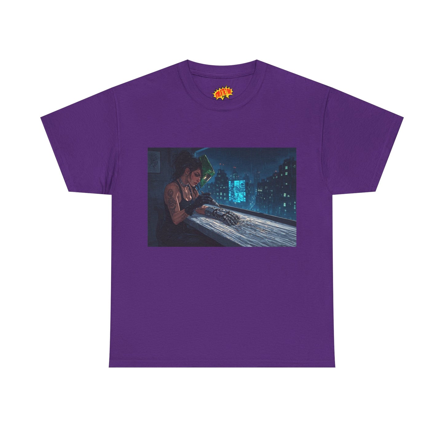 Cyberpunk Women w/Cybernetic Hand Scene T-Shirt *Multiple Colors*