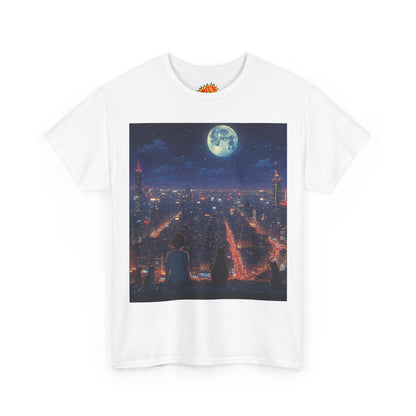 Anime City Neon Night Scene w/Cats T-Shirt