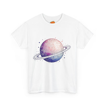 Space Art Ringed Planet Graphic Tee Shirt