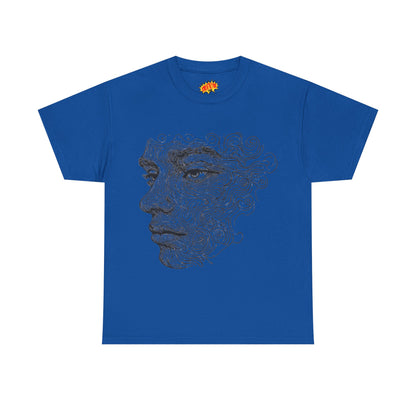 Human Face Silhouette Line Drawing Graphic Art Tee Shirt