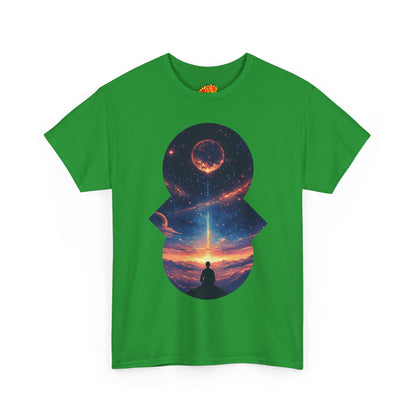 Cosmic Meditation w/Planet Space Graphic Art Tee Shirt