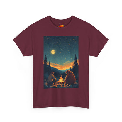 Mountain Man w/ Brown Bear Campfire Scene T-Shirt
